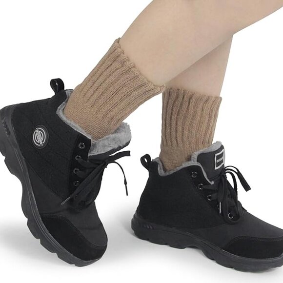 Women's Winter Boots Socks Thick Warm Cozy Crew Socks Solid Color Gifts - Picture 6 of 6